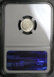 1880/770 E NGC MS 64 Guatemala 1/2 Medio Real Mint Error Silver Coin (22071701C)