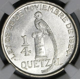 1926 NGC MS 63 Guatemala 1/4 Quetzal Bird Silver Mint State Coin (21042108D)