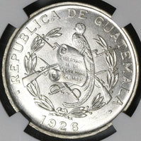 1926 NGC MS 63 Guatemala 1/4 Quetzal Bird Silver Mint State Coin (21042108D)