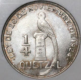 1948 NGC MS 64 Guatemala 1/4 Quetzal Bird Silver Coin POP 2/0 (23010701D)