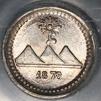 1878-G PCGS MS 67 Guatemala 1/4 Real GEM Volcanos Silver Coin (21112003C)