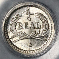 1878-G PCGS MS 67 Guatemala 1/4 Real GEM Volcanos Silver Coin (21112003C)