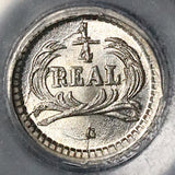 1878-G PCGS MS 67 Guatemala 1/4 Real GEM Volcanos Silver Coin (21112003C)