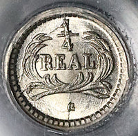 1878-G PCGS MS 67 Guatemala 1/4 Real GEM Volcanos Silver Coin (21112003C)