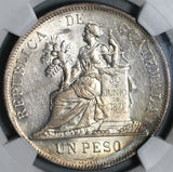 1894 NGC AU 58 Guatemala Un Peso 90% Silver Dollar Coin (21011101C)