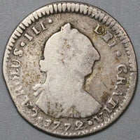 1772 G Guatemala 1 Real Charles III Spain Colonial Scarce 3 Year Silver Coin (23122703R)