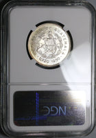 1950 NGC MS 65 Guatemala 25 Centavos Maya Girl 81k Silver Coin (23030802C)