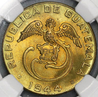 1944 NGC MS 65 Guatemala 2 Centavos Quetzal Mint State Coin POP 4/0 (19052603C)