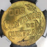 1944 NGC MS 65 Guatemala 2 Centavos Quetzal Mint State Coin POP 4/0 (19052603C)