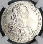 1794 NGC MS 63 Guatemala 2 Reales Colonial Spain Silver Coin (23011401C)