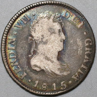 1815-NG Guatemala 2 Reales VF Colonial Spain Ferdinand VII Silver Coin (23120306R)
