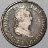 1815 Guatemala 2 Reales VF Colonial Spain Nueva Granada Silver Coin (21043001R)
