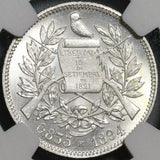 1894-H NGC MS 64 Guatemala Silver 2 Reales Quetzal Bird Justice Coin (21042102D)