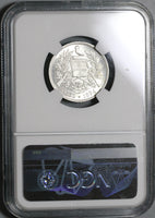 1894-H NGC MS 64 Guatemala Silver 2 Reales Quetzal Bird Justice Coin (21042102D)