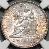 1895 NGC MS 64 Guatemala 2 Reales Mint State Silver Coin POP 2/0 (20121101C)