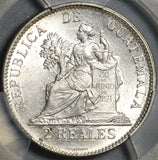 1898 PCGS MS 64 Guatemala Silver 2 Reales Quetzal Bird Justice Coin (21032102C)