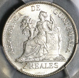 1898 PCGS MS 64 Guatemala Silver 2 Reales Quetzal Bird Justice Coin (21032102C)
