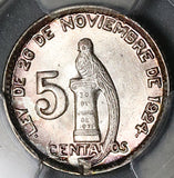 1945 PCGS MS 66+ Guatemala 5 Centavos Quetzal Bird Silver Coin (23041201C)