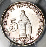 1945 PCGS MS 66+ Guatemala 5 Centavos Quetzal Bird Silver Coin (23041201C)