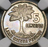 1951 NGC AU Guatemala 5 Centavos Quetzal Bird Silver Coin (22102603C)