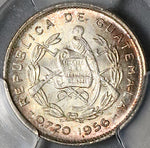 1956 PCGS MS 67 Guatemala 5 Centavos Kapok Tree Gem Mint State Silver Coin (15110804D