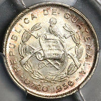 1956 PCGS MS 67 Guatemala 5 Centavos Kapok Tree Gem Mint State Silver Coin (15110804D