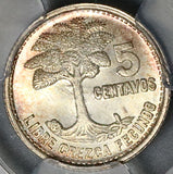 1956 PCGS MS 67 Guatemala 5 Centavos Kapok Tree Gem Mint State Silver Coin (15110804D