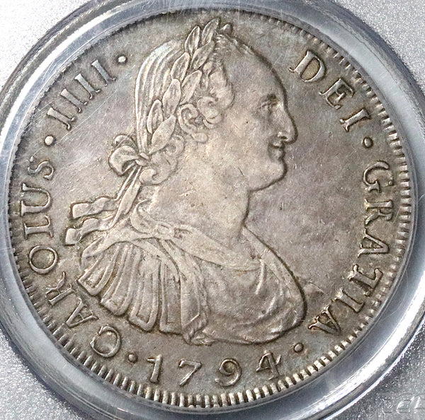 1794 PCGS XF 40 Guatemala 8 Reales Charles IV Spain Colonial Silver Coin POP 2/1 (21101502C)