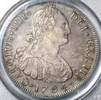 1794 PCGS XF 40 Guatemala 8 Reales Charles IV Spain Colonial Silver Coin POP 2/1 (21101502C)