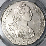 1797/6 PCGS AU Guatemala 8 Reales Spain Colony Charles IV Overdate Coin (23010602D