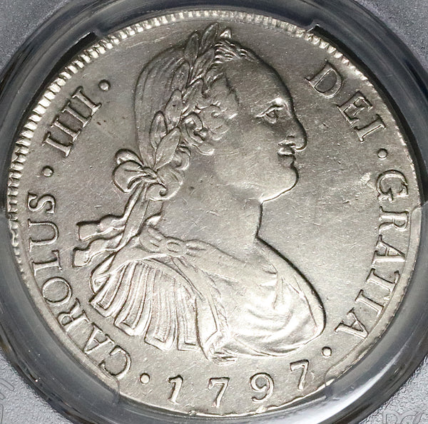 1797/6 PCGS AU Guatemala 8 Reales Spain Colony Charles IV Overdate
