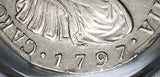 1797/6 PCGS AU Guatemala 8 Reales Spain Colony Charles IV Overdate Coin (23010602D