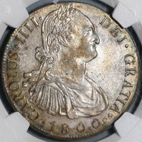 1800 NGC AU 58 Guatemala 8 Reales Spain Colony Mint Silver Coin (21030101C)