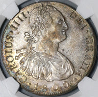 1800 NGC AU 58 Guatemala 8 Reales Spain Colony Mint Silver Coin (21030101C)