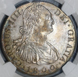 1800 NGC AU 58 Guatemala 8 Reales Spain Colony Mint Silver Coin (21030101C)