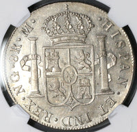 1801-NG NGC AU 58 Guatemala 8 Reales Spain Colony Silver Coin POP 2/1 (15112903D)