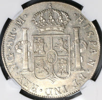 1801-NG NGC AU 58 Guatemala 8 Reales Spain Colony Silver Coin POP 2/1 (15112903D)