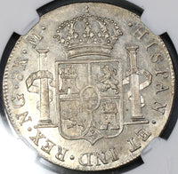 1801-NG NGC AU 58 Guatemala 8 Reales Spain Colony Silver Coin POP 2/1 (15112903D)
