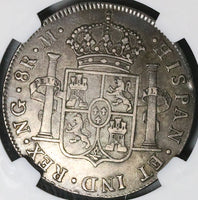 1801 NGC XF 45 Guatemala 8 Reales Spain Colony Charles IV Silver Coin (22020203C)