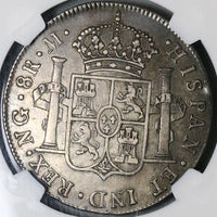 1801 NGC XF 45 Guatemala 8 Reales Spain Colony Charles IV Silver Coin (22020203C)