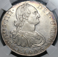 1806 NGC AU 55 Guatemala 8 Reales Spain Colony Silver Coin POP 2/3 (20110502C)