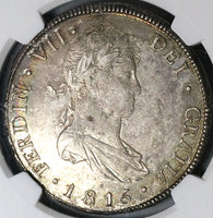 1815 NGC MS 61 Guatemala 8 Reales Spain Colony Mint State Silver Coin POP 2/2 (22030602C)