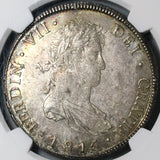 1815 NGC MS 61 Guatemala 8 Reales Spain Colony Mint State Silver Coin POP 2/2 (22030602C)