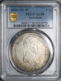 1816 PCGS AU 58 Guatemala 8 Reales Spain Colony Silver Coin POP 2/1 (21091101D)