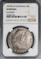 1819 NGC VF Det Guatemala 8 Reales Spain Colony Silver Crown Coin (21090603C)
