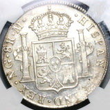 1821 NGC MS 60 Guatemala 8 Reales Spain Colony Mint State Silver Coin (21090602C)