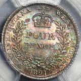 1891 PCGS MS 65  British Guiana Guyana 4 Pence Britain Silver Coin (18041901D)