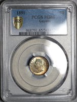 1891 PCGS MS 65  British Guiana Guyana 4 Pence Britain Silver Coin (18041901D)