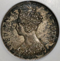 1866 NGC AU 55 Hong Kong 10 Cent Silver Britain Empire Coin (20021402C)