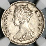 1900 NGC AU 58 Hong Kong Victoria 10 Cents Silver NOT Heaton Coin (21081402C)